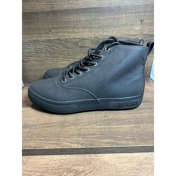 NWB Sun + Stone Mens Gunner Faux-Leather Lace Up Boots Black 9.5M main image 8